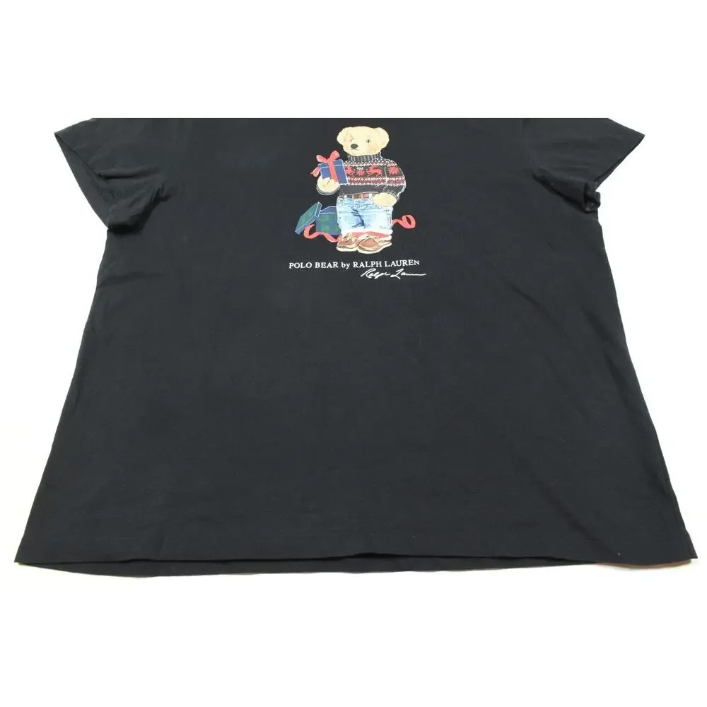 Polo Ralph Lauren Polo Bear Holiday Bear Shirt Mens XL Black Short Sleeve Cotton